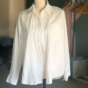 Banana Republic White Linen Blend Button Down Shirt